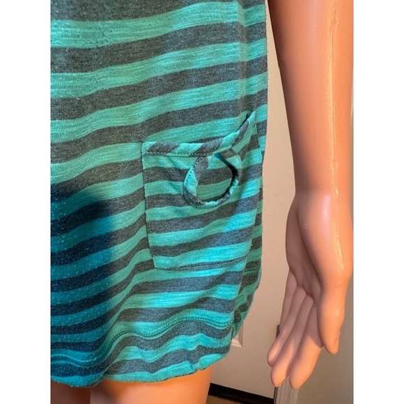 REI vintage short sleeve cowl boat neck long shirt drawstring tie hemline Size L - Picture 3 of 7